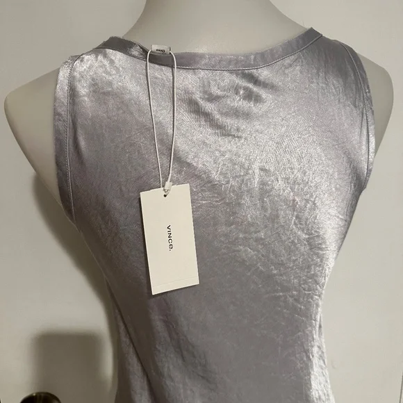 Vince Scoop-neck Satin Vest Top - Size XXS‎ - NEW With Tags. - Picture 3 of 14